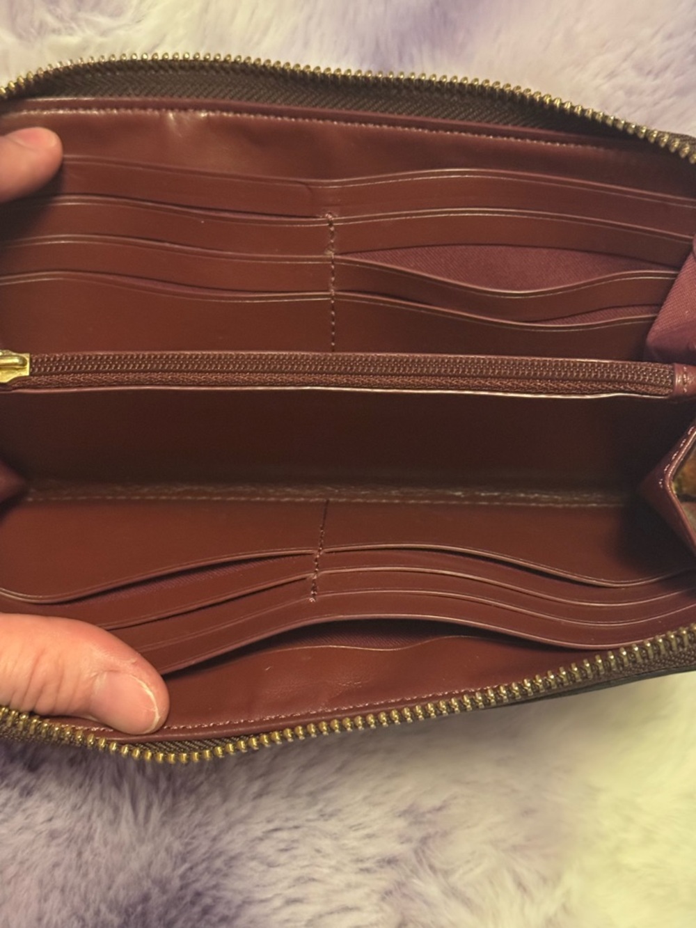 Coach Black Floral Zip-Around Wallet with Red Rose Accents - Picture 2 of 6